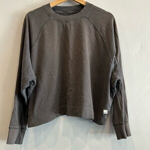 Vuori Scoop Neck Crewneck Sweatshirt in Charcoal Gray